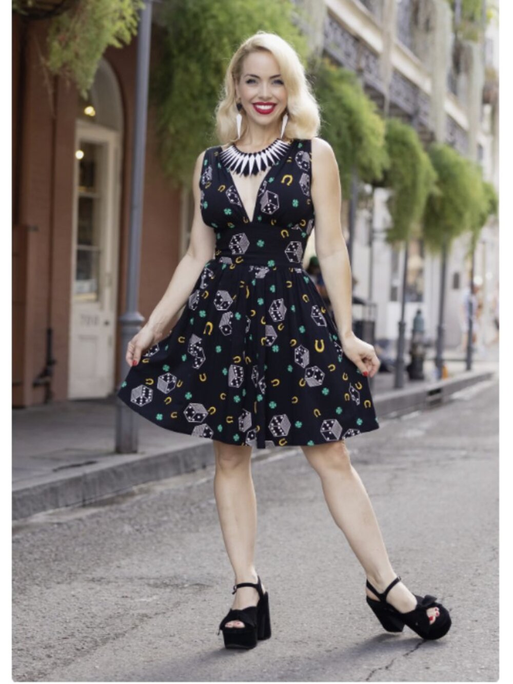Trashy Diva Lucky Charm Deep Cut Doris Mini Dress Size 12 NWT!